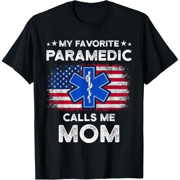 Crewneck Unisex Tee - My Favorite Paramedic Calls Me Mom Funny Paramedic T-Shirt