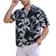 thumbnail image 3 of Camisa de manga corta para hombre, camisa hawaiana con estampado de coco Tropical y botones en la parte delantera, camisa con cuello vuelto Vintage, 3 of 8