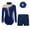 A Navy Blue, variant on Kids Girls Long Sleeve Gymnastics Leotard with Shorts Hair Scrunchies Set Dance Biketard B Royal Blue 6