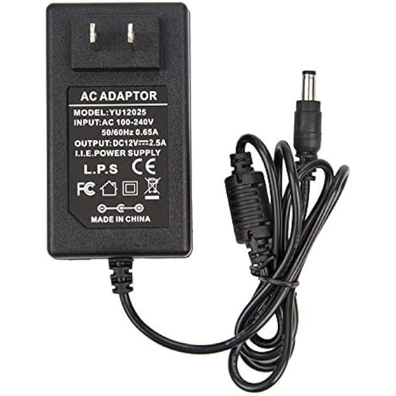 12V 2.5A Power Adapter - AC 100-240V to DC 12V 2500mA Power Supply Transformer Charger 12V/2.5A for Analog DVR NVR HVR CCTV Security Camera/RGB LED Strip Lights