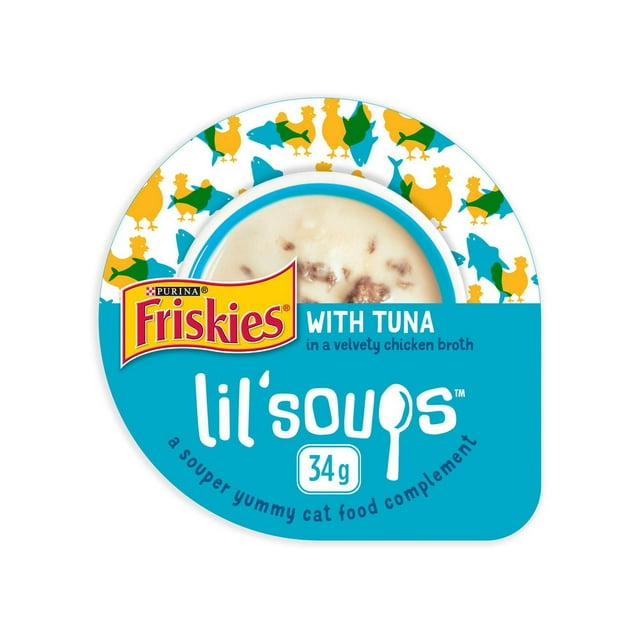 Friskies Lil' Soups Tuna in a Velvety Chicken Broth, Cat Treats 34 g