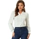 thumbnail image 1 of Allegra K Blusa Informal De Manga Larga Con Volantes Florales Y Cuello En V Para Mujer Azul Claro S, 1 of 4