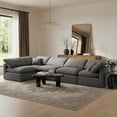 thumbnail image 2 of Meridian Furniture Indulge Sectionnel Modulaire en Forme de L en Velours de 164 Pouces Gris, 2 of 10