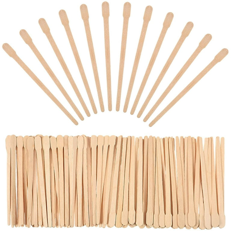 500 Pieces Brow Wax Sticks Small Wax Spatulas Applicator Wood Craft Sticks  for Hair Removal Eyebrow Lip, Nose Wax Applicator Sticks 