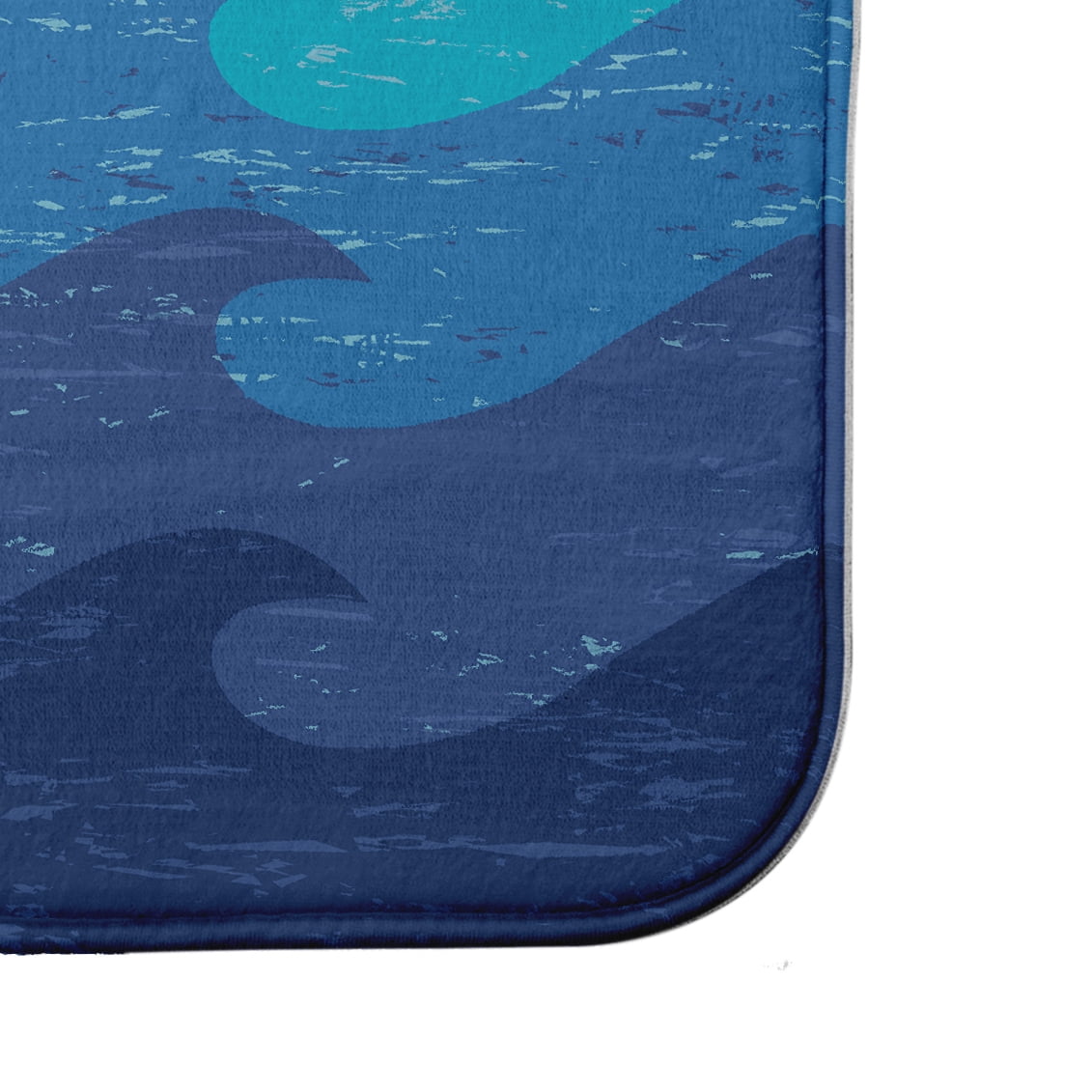 Simply Daisy 34" x 21" Plush Microfiber Blue Deep Sea Bath Mat