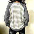 thumbnail image 5 of LUVDA Women's Raglan Stripe Crew Neck Sweatshirt Contrasting Sleeves Relaxed Fit Fall Pullover, 5 of 6