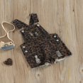 thumbnail image 2 of Toddler Girls Summer Sling Jumpsuit Sleeveless Solid Color/Leopard Print Suspender Shorts, 2 of 7