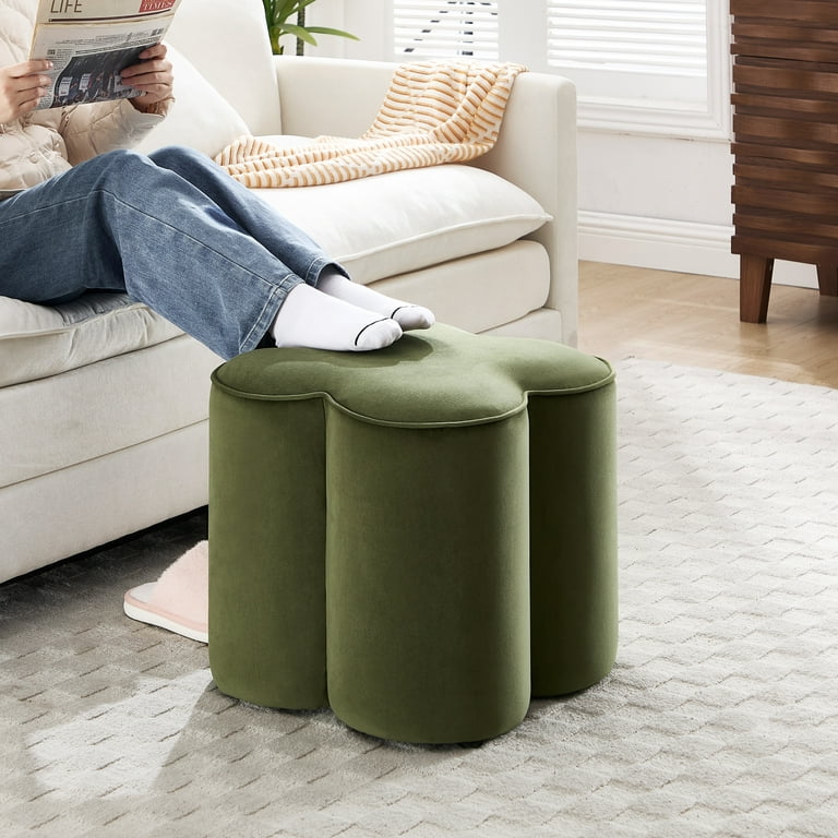 Zesthouse Velvet Fabric Ottoman, Modern Ottoman Coffee Table