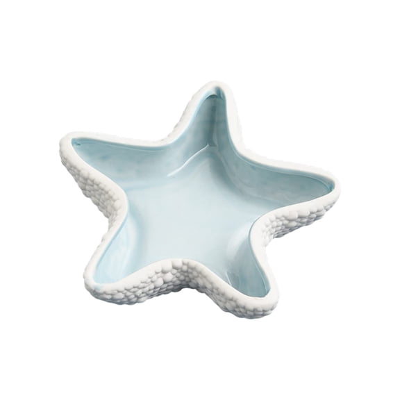 Ceramic Starfish Tray, Blue Creative Storage Bowl Trinket Holder Rings Jewelry Organizer Dish Bracelet Earrings Necklace Storage Plate
