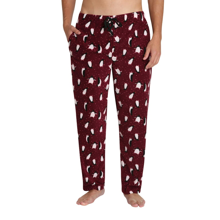 Adult Mens Fleece Pajama Jammies Pants Penguin S 