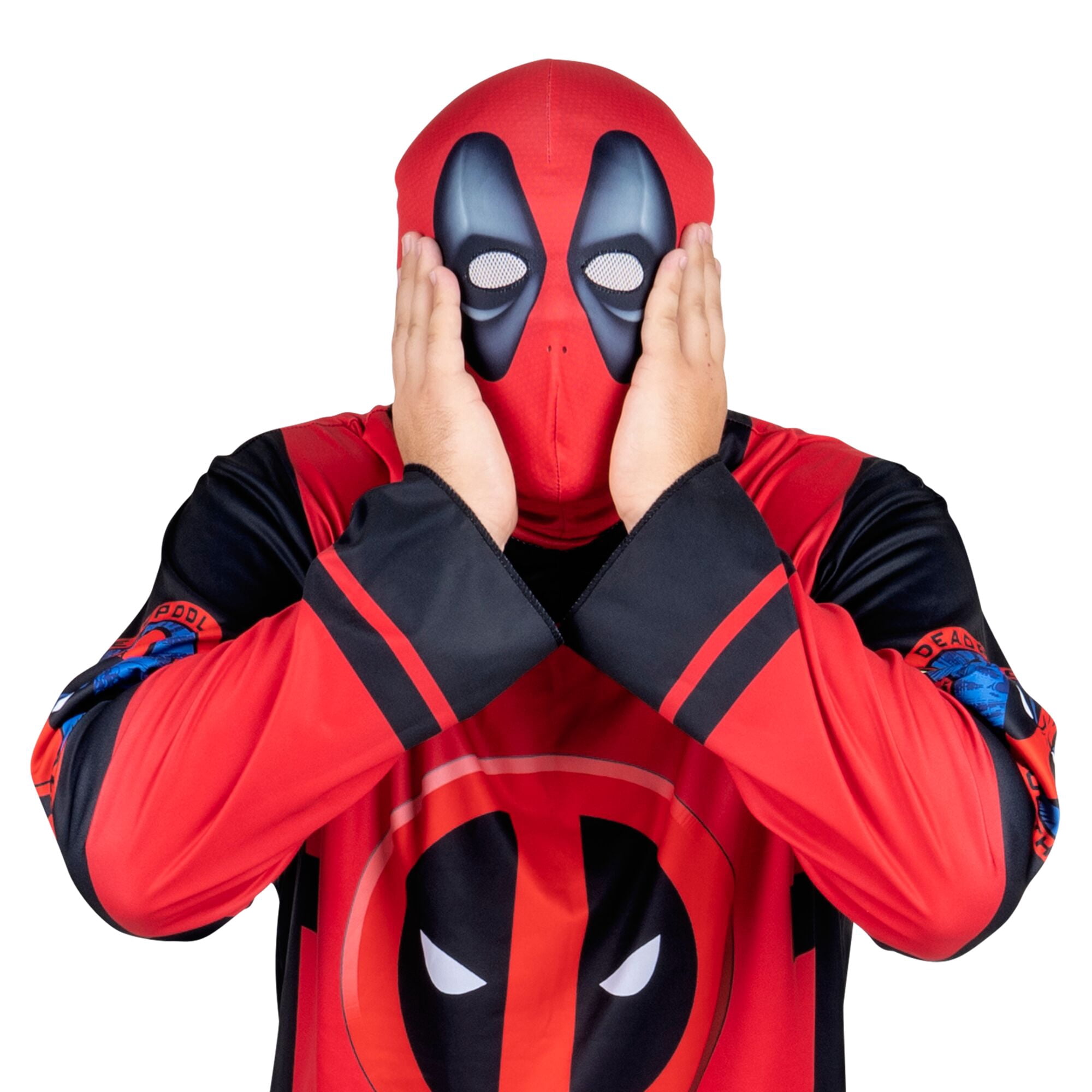 Marvel Deadpool Halloween Costume Top and Mask for Adults, Men's Size L/XL (36-42), by Jazwares