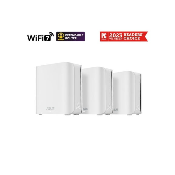 ASUS ZenWiFi BD4 (3-Pack) Dual-Band WiFi 7 Mesh, 3600 Mbps, 6500 sq.ft, Dual 2.5G Ports, Security and Parental Controls Included, Smart Home Master SSIDs