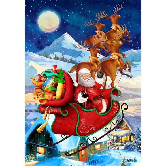Briarwood Lane Christmas Garden Flag 12x18 For Outdoor Santa's Sleigh For Christmas Garden Flag Flags For Outside