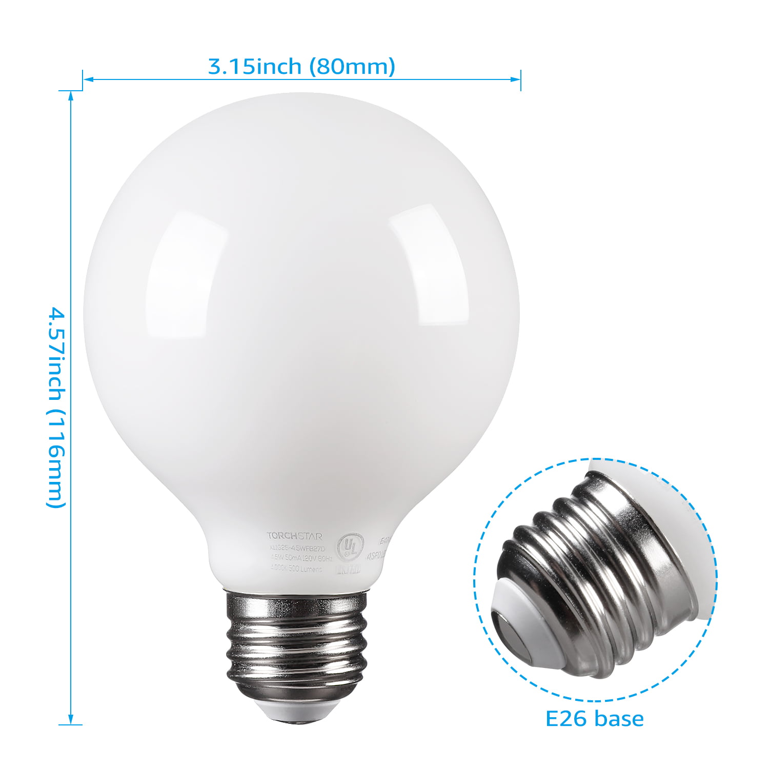 Ampoule BOT LIGHTING SHOT - E27 GLOBO 125 LED 8W 1055Lm Warm Light 2700K  White Glass - Lightplus - Vente en ligne d'éléments d'éclairage pour  la' ;Composants d'éclairage intérieur et extérieur pour