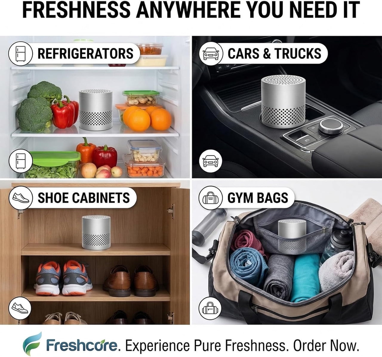 HaiXin Hub Freshcore Refrigerator Deodorizer 10-Year Fridge Odor Eliminator