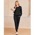 thumbnail image 6 of Ekouaer Women's 5 Piece Lounge Set Long Sleeve Knit Pajamas Sweatsuit Jogger Pant Outfits With Pockets, 6 of 7