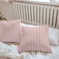 thumbnail image 6 of Throw Pillow Covers 20x20 Inch Set of 2, Red Striped Waterproof Outdoor Pillow Covers, Red White Stripes Farmhouse Decorative Cushion Pillowcases for Couch, Sofa, Bed, Garden, Patio, 6 of 9