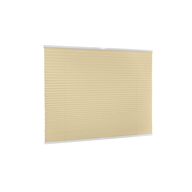 Cortina enrollable de doble capa a rayas con tejido suave e impermeable que filtra la luz, con control de transparencia y privacidad ajustable. Opciones de montaje con y sin taladro.