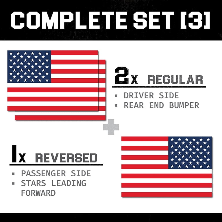 USA Flag Decal 3-Pack Subdued American Flag Decals - 5x3 Inch Tactical ...