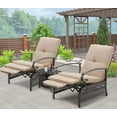thumbnail image 6 of AECOJOY Adjustable Patio Reclining Lounge Chair with Cushions Set of 2-Beige, 6 of 9