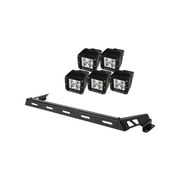 Rugged Ridge 11232.12 Light Bar Kit, Hood Mounted, Textured Black, 5 Square, 07-18 Wrangler Fits select: 2016 RAM 1500, 2015-2018 JEEP WRANGLER UNLIMITED