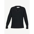 Free Assembly Women's Oversized V-Neck Fuzzy Cotton Sweater - Walmart.com