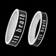 thumbnail image 3 of 4mm Wide Til Death Black Enamel Band Ring, Personalized Band, Anniversary and Wedding Ring, Promise Ring, Stacking Band -925 Sterling Silver, 3 of 5