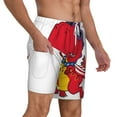 thumbnail image 2 of Kdxio Little American Dinosaur Print Men'S Swim Trunks With Compression Liner 7 Inch Inseam Quick Dry Swim Shorts, 2 of 7