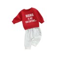 thumbnail image 2 of Elippeo Valentine´s Day Boys 2pcs Outfits 6M 12M 18M 24M 3Y Letter Print Toddler Long Sleeve Sweatshirt and Elastic Casual Pants Suit, 2 of 9