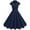 Navy, variant on Kaliqueen Vintage 1950s Fall Dresses for Women Short Sleeve Lapel V-Neck Solid-Color Swing Dresses Belted Slim-Fit Full-Skirt Dress