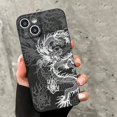thumbnail image 3 of Funda de silicona con diseño de dragón blanco y negro para iPhone 15, 16 Pro Max, funda blanda para iPhone 14, 13, 12, 11 Pro Max, XS, X, XR, 7, 8 Plus, SE2, 3 of 5