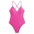thumbnail image 6 of Mgmyaa One Piece Bathing Suit for Women Tummy Control V Neck Swimsuit Sleeveless Swimwear Pink L, 6 of 6