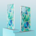 thumbnail image 2 of KAIYANG Funda para teléfono móvil de TPU con galvanoplastia de mármol con acabado IMD de 2,0 mm para iPhone 13 de 6,1 pulgadas, estilo D, iPhone 13 de 6,1 pulgadas, color verde, 2 of 4