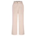 thumbnail image 6 of hoksml Women's 2-Piece Blazer Set, Long Sleeve Crewneck Button Jacket and Elastic Waist Trousers with Button, Solid Color Dressy Casual Suit for Work Office, 6 of 7
