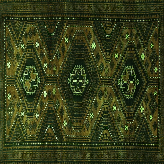 Ahgly Company Indoor Square Persian Green Traditional Area Rugs, 6' Square
