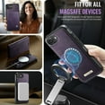 thumbnail image 5 of ELEHOLD Magnetic Detachable Wallet Case for iPhone 16e, Shockproof Faux Leather Stand RFID Card Slots Detachable Mag-Safe Magnetic Case Cover,Removable Back Shell,Purple, 5 of 12