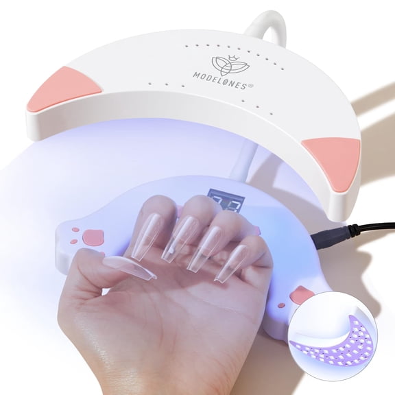 modelones UV LED Nail Lamp, Gooseneck UV Light for Gel Nails, 48 W Nail Light for Gel Nail Polish with 3 Timers and LCD Display, LED Nail Lamp for Fast Curing