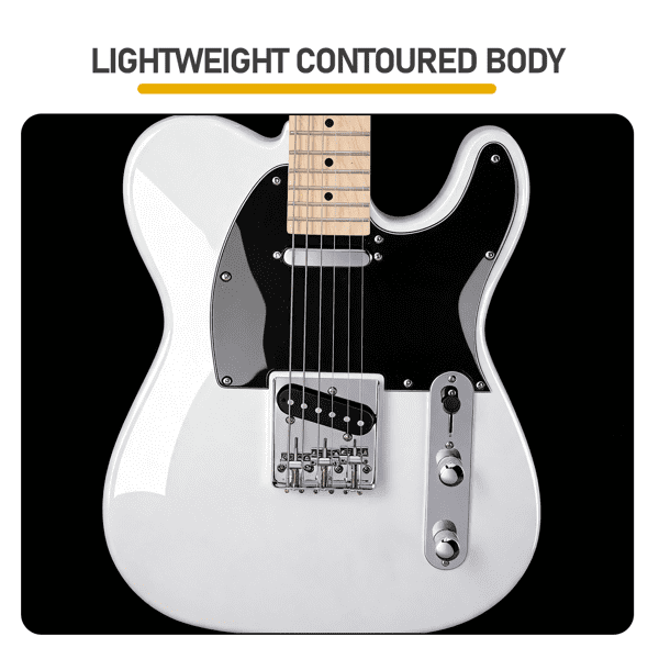 Maple Fingerboard Electric Guitar SS Pickup, White