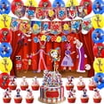 thumbnail image 3 of Vajilla desechable para fiesta de circo digital, increíble pancarta para tarta, bandera, globos de circo digital, decoración de cumpleaños, 3 of 3