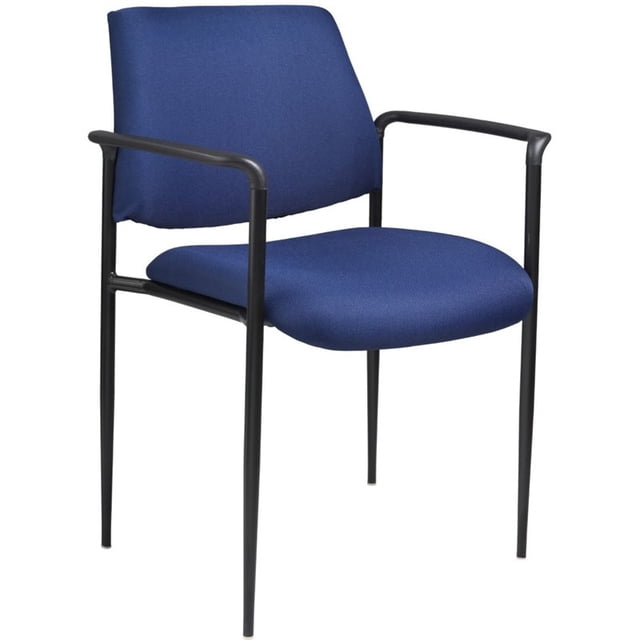 Boss Office Chaise d'Invité Empilable en Tissu à Dos Carré Bleu