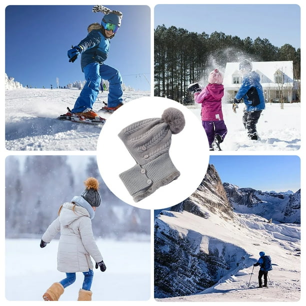 Ensemble Bonnet Et écharpe D'hiver Pour Femme - Doublure Polaire, Pompon, Taille Unique (54-60 Cm)