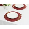 thumbnail image 6 of REGALWOVEN Set of 6 Placemats for Kitchen Dining Table Decor, Faux Leather Washable Heat Resistant Table Mat Wipeable Placemats Burgundy 13*13in, 6 of 7