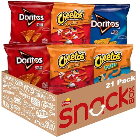 Frito-Lay Doritos & Cheetos Mix Variety Pack, Single Serve Snack Bags (pack of 21)