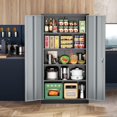 thumbnail image 6 of INTERGREAT Metal Storage Cabinet,72" Locking Steel Cabinets with 2 Doors and 4 Adjustable Shelves,Tall Steel Storage for Home Office, Garage,Warehuse (Black Grey), 6 of 17