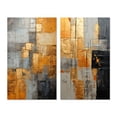 thumbnail image 2 of Designart "Gleaming Geometry Gold Grey painting III" Abstract Collages Wall Art Set Of 2 - Gold Abstract Gallery Set For Office Decor, 2 of 7