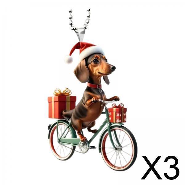 Colgante para árbol de Navidad,Decoración navideña para perros,escultura divertida para interiores,Adorno para árbol de Navidad,mochila para montar en bicicleta para el hogar,Colgante para