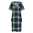 thumbnail image 3 of Clan mackenie tartán vestido holgado con bolsillo para mujer embarazada vestido de verano, 3 of 6
