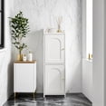 thumbnail image 5 of Hzuaneri Bathroom Storage Cabinet, 29.5" Tall Small Corner Freestanding Floor Cabinet with 2 Doors & Adjustable Shelf for Narrow Spaces, White, 5 of 7
