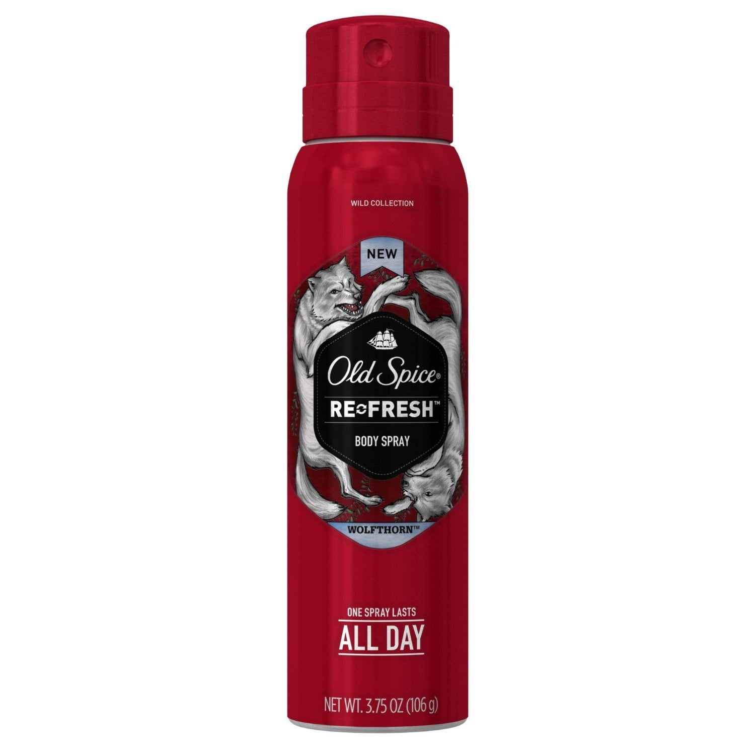 Wild Collection Re-Fresh Deodorant Body Spray, Wolfthorn 3.75 oz (Pack of 3)