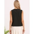thumbnail image 3 of DARING DIVA Women's Sleeveless Button Down Loose Fit Waistcoat Top XS Black, 3 of 7